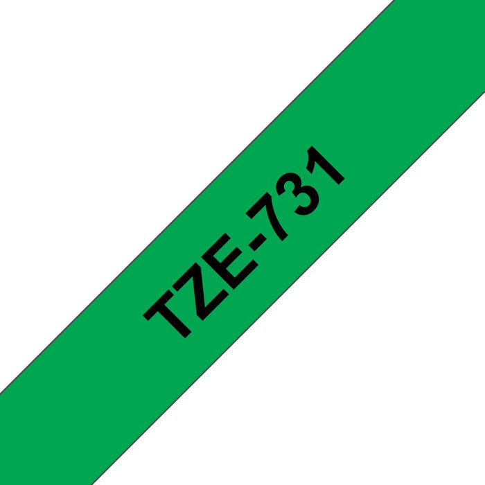 EAN 4977766691352 - Brother TZE-731 cinta para impresora de etiquetas Negro sobre verde imagen 1