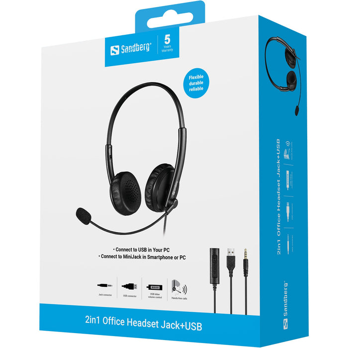 EAN 5705730126215 - Sandberg 126-21 auricular y casco Auriculares Alámbrico Diadema Oficina/Centro de llamadas Negro imagen 4