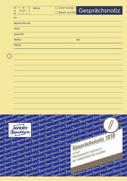Avery Zweckform Notizformular - 50 Hoja - A5 (148 X 210 Mm)