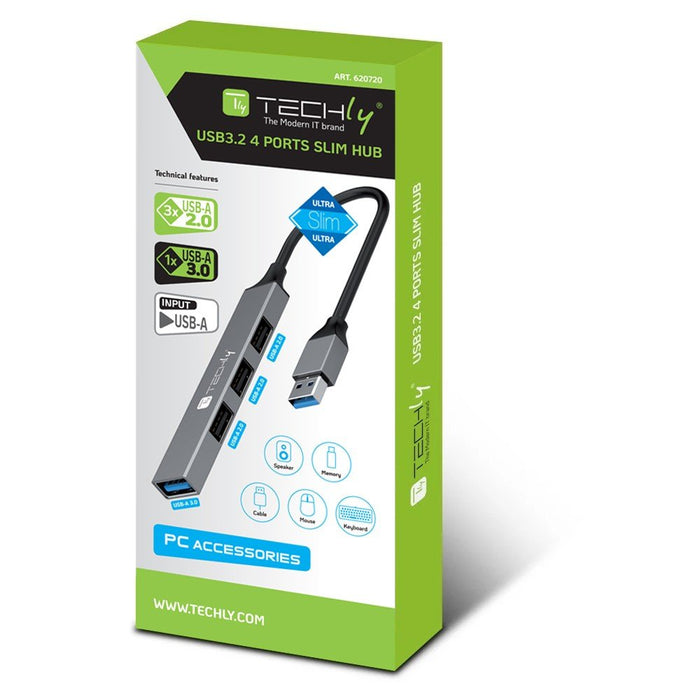 Usb-A 3.2 Hub With 4 Slim  Usb-A Ports In Metal
