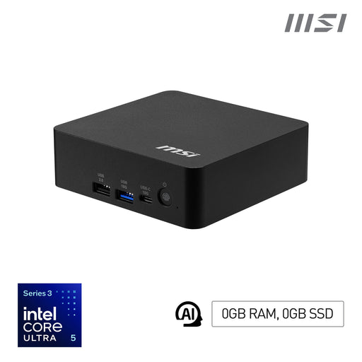 EAN 4711377431200 - MSI Cubi NUC AI+ 3MG-005BEU Cubo Negro 322 Intel® SoC FCBGA2540 Altavoces incorporados imagen 1