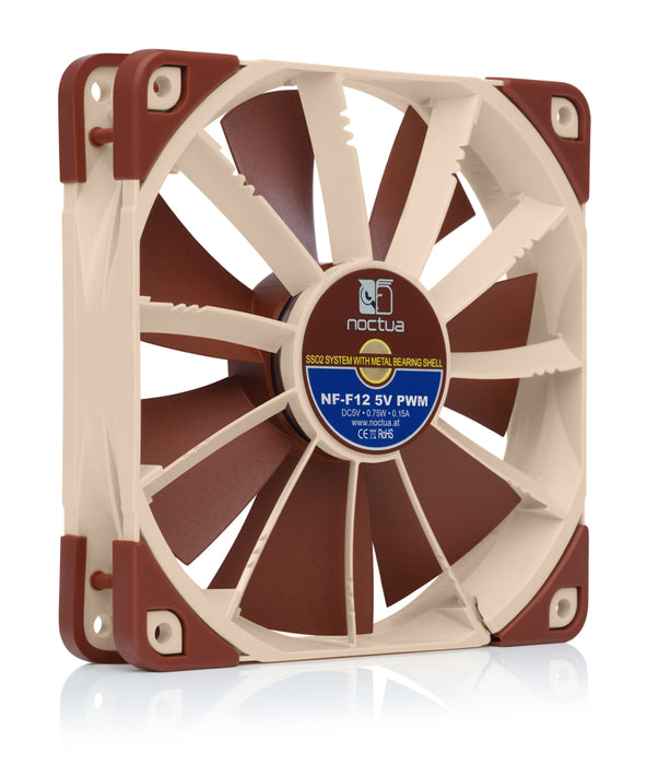 EAN 9010018100273 - Noctua NF-F12 Carcasa del ordenador Ventilador 12 cm Beige, Marrón imagen 2