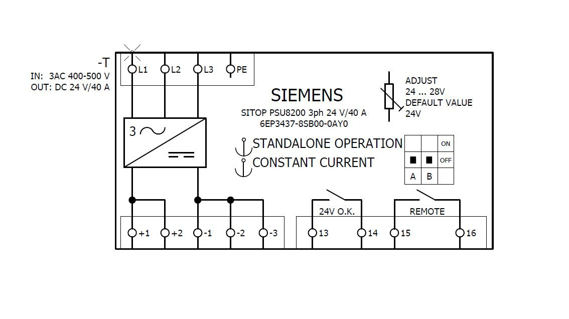Siemens Siem Alimentación 6ep3437-8sb00-0ay0 Sitop Psu8200 3-Phasig Dc/40 A 1 - Pc-/Server Fuente De Alimentación