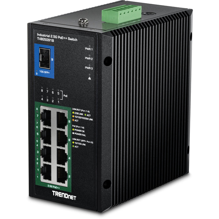 Trendnet 9-Port Industrial 2.5g Din-Rail Poe++ Switch W Sfp+