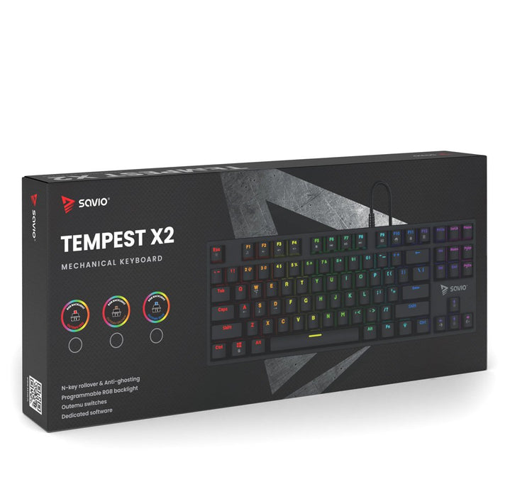 EAN 5901986048626 - Savio SAVGK-TEMPEST X2 BLUE teclado Juego USB QWERTY Negro imagen 5