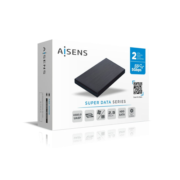 EAN 8436574704051 - AISENS ASE-2530B caja para disco duro externo Caja de disco duro (HDD) Negro 2.5" imagen 3