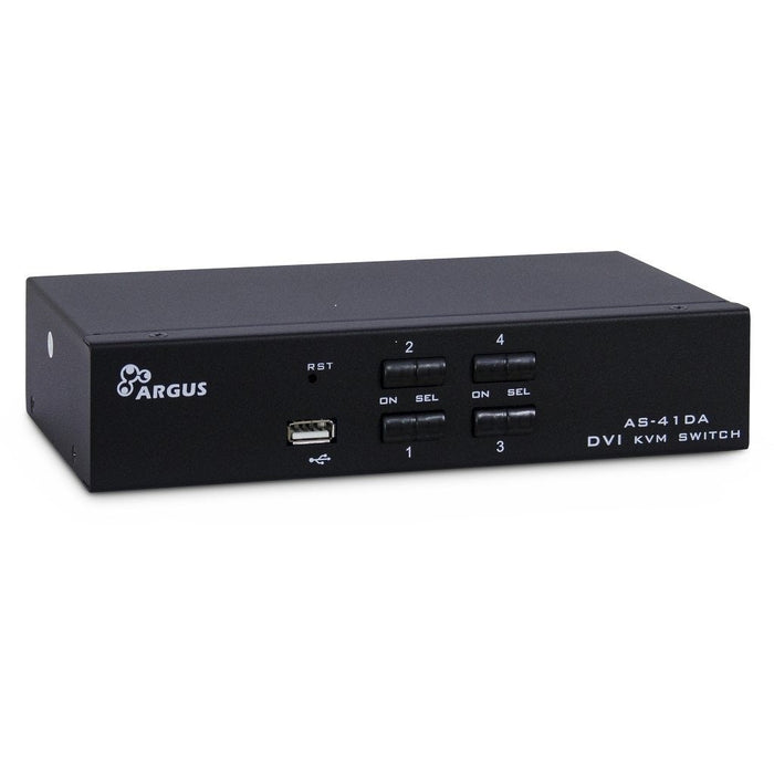 Inter-Tech Kvm As-41da Dvi Interruptor Kvm Negro, Switch Kvm 1920 X 1200 Pixeles, Full Hd, Negro