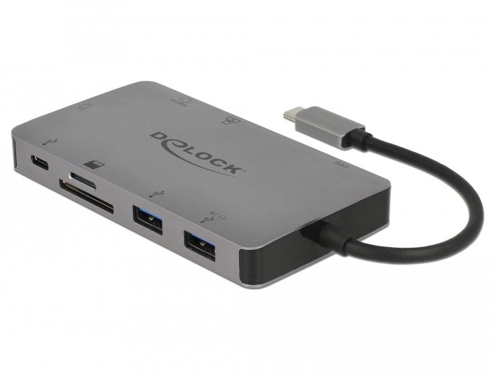 EAN 4043619877355 - DeLOCK 87735 base para portátil y replicador de puertos Alámbrico USB 3.2 Gen 1 (3.1 Gen 1) Type-C Gris imagen 1