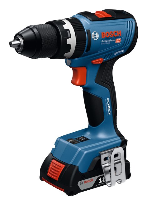 Taladro Percutor Inalámbrico Bosch Professional Gsb 18v-65 Professional Solo, 18 Voltios Azul, Sin Batería Ni Cargador, En L-Boxx 06019n3301