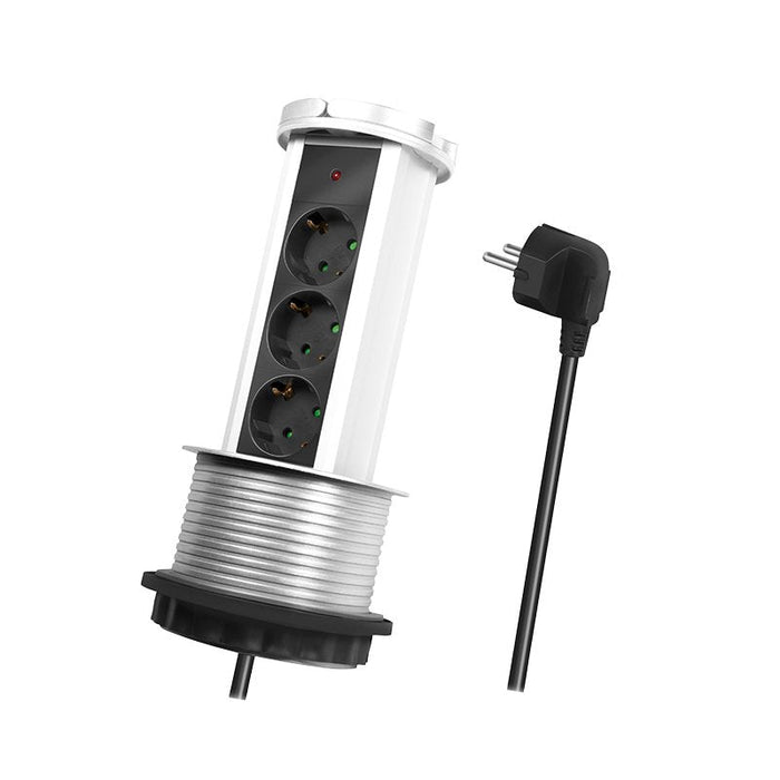 Regleta De Mesa Retractil 3 Tomas 1.8m Logilink Pl Schukox3/Ã 10cm Lps235a