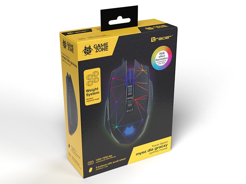 EAN 5907512872963 - Tracer GameZone SPACE ratón Juego Ambidextro USB tipo A Óptico 7200 DPI imagen 11