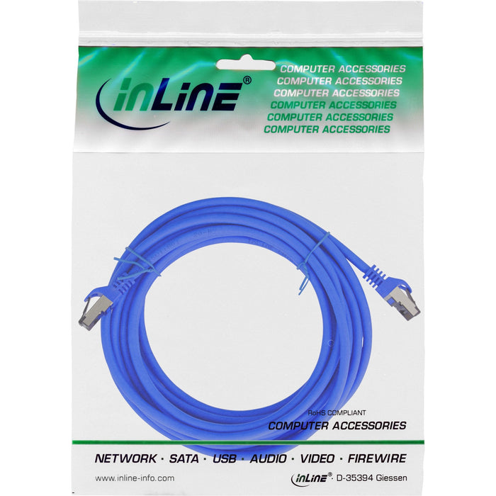 Cable De Red Inline S/Ftp Pimf Cat.8.1 Libre De Halógenos 2000mhz Azul 5m