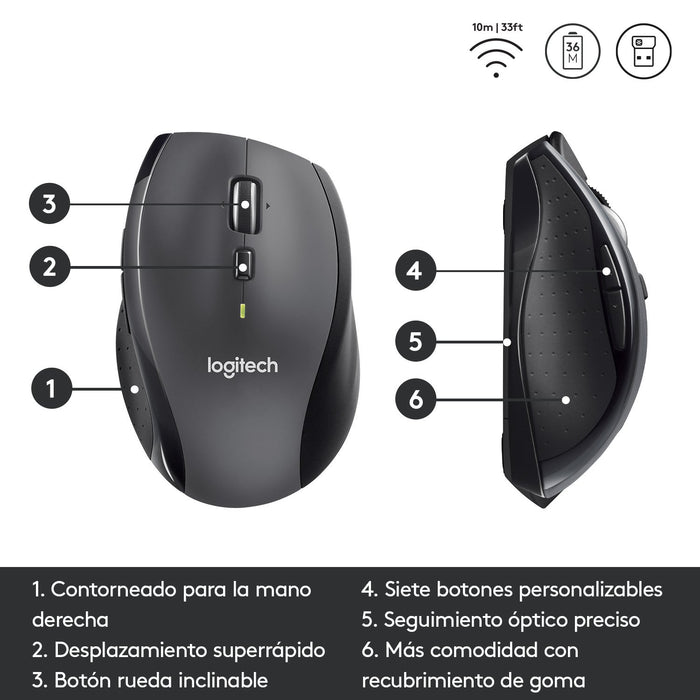 EAN 5099206023901 - Logitech Marathon M705 ratón Oficina mano derecha RF inalámbrico Óptico 1000 DPI imagen 12