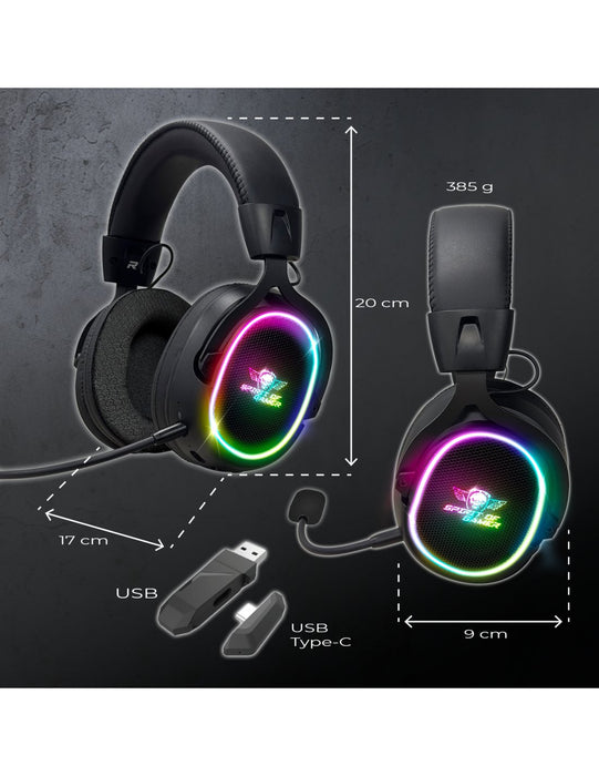 EAN 3700104434356 - Spirit of Gamer XPERT H1200 WIRELESS Auriculares Inalámbrico y alámbrico Diadema Juego Bluetooth Negro imagen 3