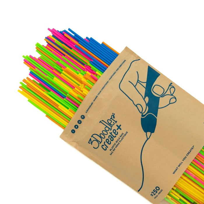 3doodler Filament / Create+ & Pro+ / 250 / Pla / Neonverde, Neonamarillo, Neonrosa, Neonorange, Azul / \"Neon Sunset Mix\"