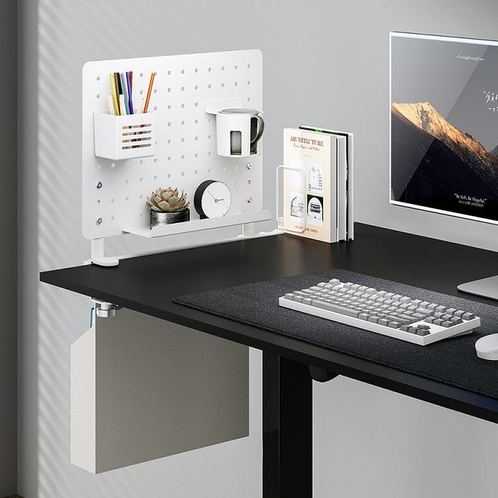 Pegboard Office Rail Storage System, Blanco