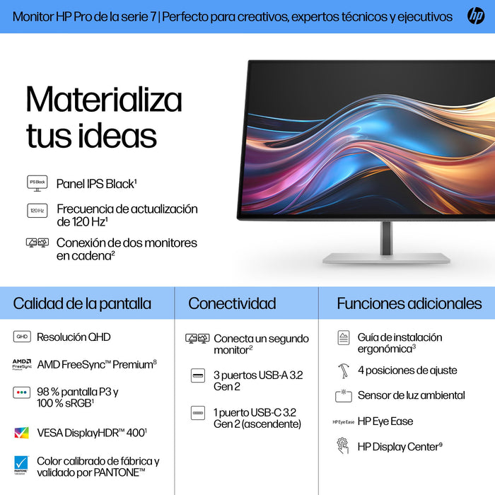 EAN 5715063476376 - HP شاشة Series 7 Pro مقاس 27 بوصة بدقة QHD ‏- 727pq pantalla para PC 68,6 cm (27") 2560 x 1440 Pixeles Qu imagen 10