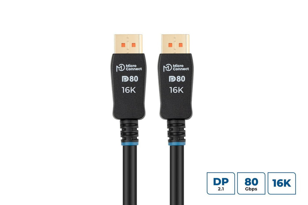 Cable 16k Displayport 2.1 80gbps  0.5m, Black