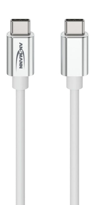 Ansmann Usb Typ-C Zu Typ-C Daten Und Ladecable (Blanco, 1,2 Meter, Laden Mit Bis Zu 60 Watt) 1700-0213
