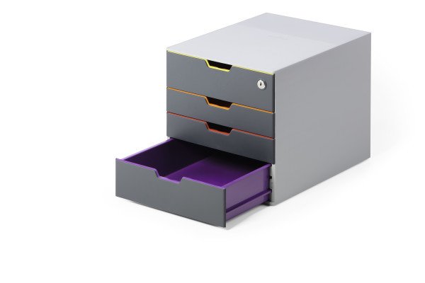 Cajón Durable Con Cerradura Varicolor 4 Compartimentos Multicolor