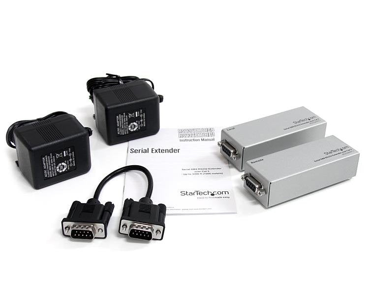 Startech.Com Extensor De 1 Puerto Serie Serial Rs232 Db9 Por Cable Cat5 Utp Ethernet Hasta 1000m Alargador Del Puerto Serie Sobre Cat 5 Hasta 1 Km