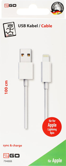 EAN 4010425948883 - 2GO 794888 cable de conector Lightning 1 m Blanco imagen 2