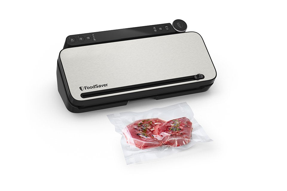 Foodsaver Envasadora Al Vacío Premium  Maquina De Envasar Al Vacio Con Cánula Con Adaptador Para Recipientes Integrada, 1 Rollo, 4 Bolsas & 4 Bolsas Con Cierre Tipo Zip [Vs3190x]
