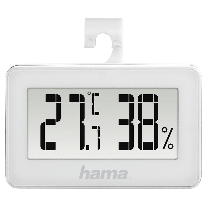 Hama Medidor De Temperatura Y Humedad Para Interior - Pantalla Digital - Memoria De Datos - Permite Colgar En Pared -