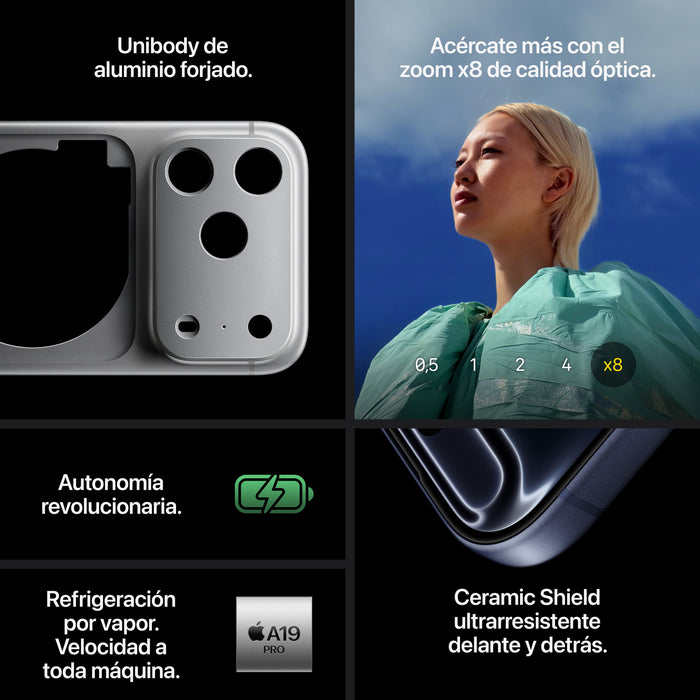 EAN 0195950639018 - Apple iPhone 17 Pro Max 17,5 cm (6.9") SIM doble iOS 26 5G USB Tipo C 256 GB Naranja imagen 6
