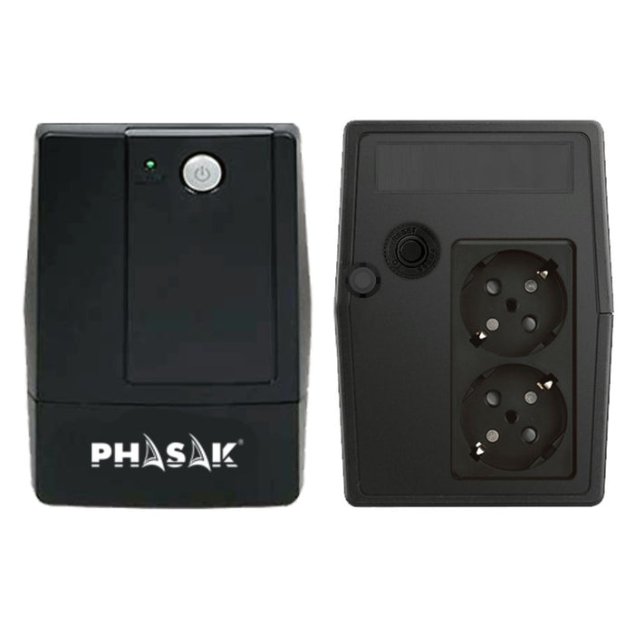 EAN 5605922010448 - Phasak Basic sistema de alimentación ininterrumpida (UPS) Línea interactiva 0,6 kVA 360 W 2 salidas AC imagen 2
