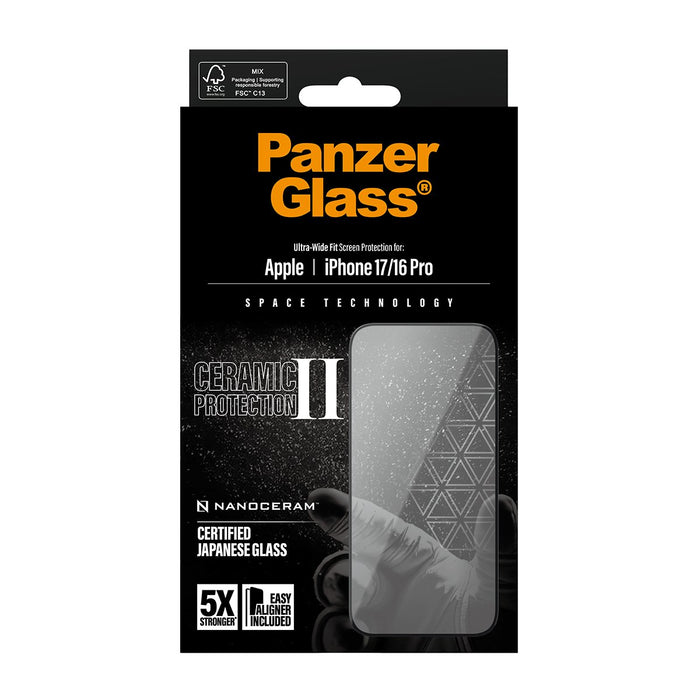 EAN 5715685026638 - PanzerGlass ® Ceramic II Screen Protector iPhone 17 | iPhone 16 Pro | Ultra-Wide Fit w. EasyAligner Prote imagen 3