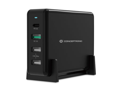 EAN 4015867226377 - Conceptronic OZUL01B cargador de dispositivo móvil Universal Negro Corriente alterna Carga rápida Interio imagen 1