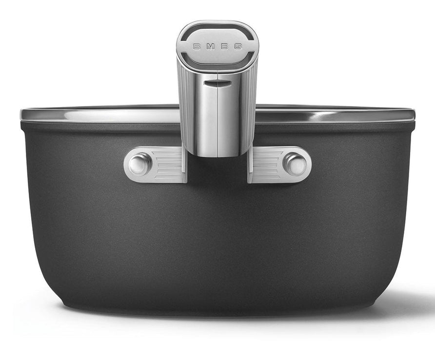Smeg Spf2012blm Kochtopf, 20 Cm, Keramik, Edelstahlgriff, Mattschwarz
