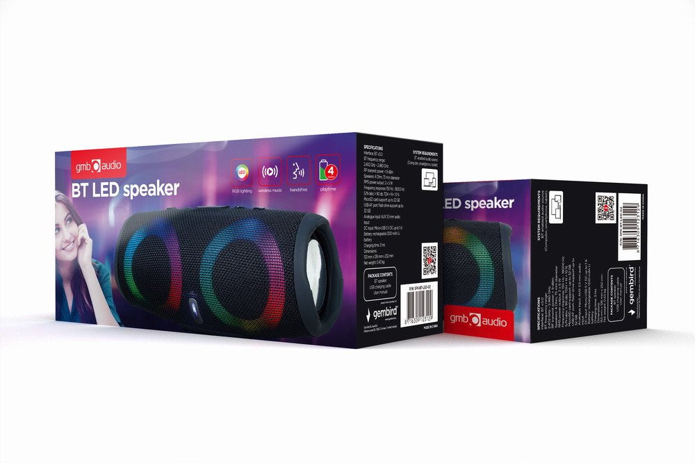 EAN 8716309123129 - Gembird SPK-BT-LED-02 altavoz portátil o de fiesta Altavoz monofónico portátil Negro 10 W imagen 5