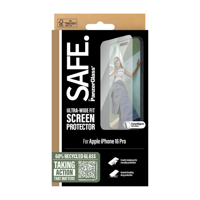 EAN 5715685002625 - PanzerGlass SAFE. by ® Screen Protector iPhone 16 Pro | Ultra-Wide Fit Protector de pantalla Apple 1 piez imagen 3