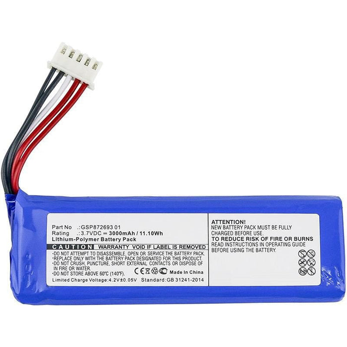 Battery 11.10wh Li-Pol 3.7v  3000mah Blue For Jbl Speaker