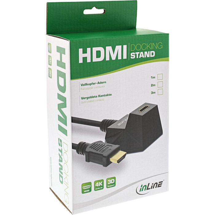 Estación Hdmi Inline, Cable Hdmi De Con Ethernet, M/F, Negro, Contactos Dorados, 5 M
