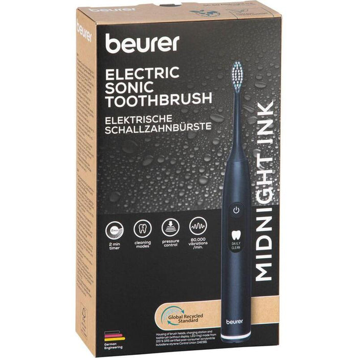 Beurer Sc 50 Midnight Ink Green Planet, Cepillo De Dientes Eléctrico Negro, Incluye 2 Cabezales 10490