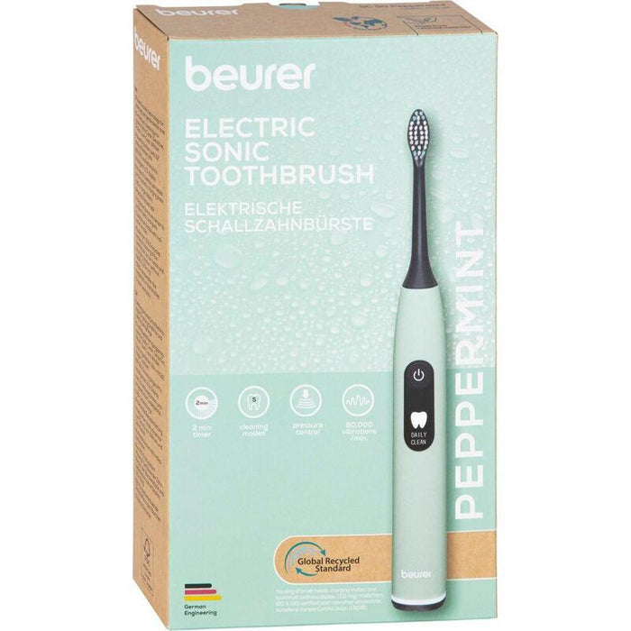 Beurer Sc 50 Peppermint Green Planet, Cepillo De Dientes Eléctrico Verde Claro, Incluye 2 Cabezales 10515