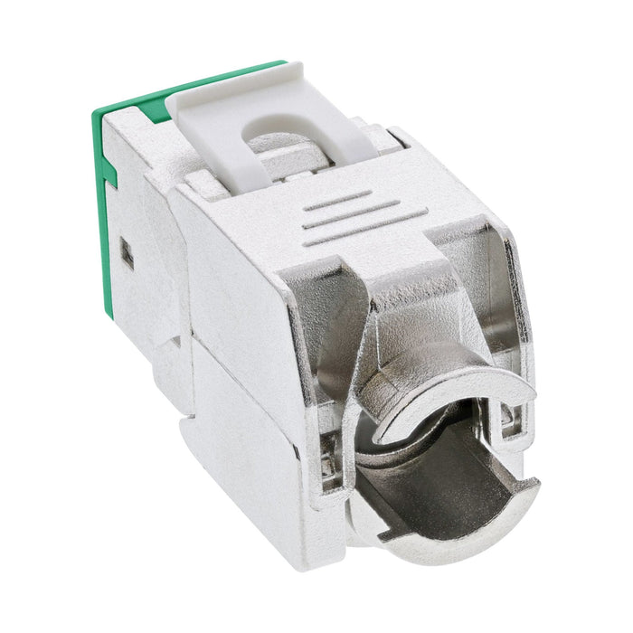 8 Piezas Pack Jack Inline Keystone Rj45, Blindado, Cat.6a, Verde