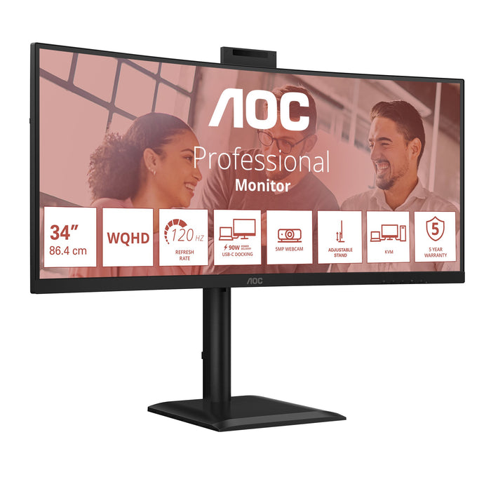 EAN 4038986112963 - AOC CU34E4CW/75 pantalla para PC 86,4 cm (34") 3440 x 1440 Pixeles Negro imagen 3