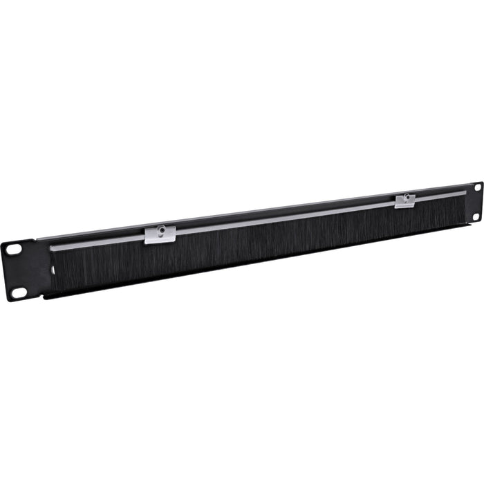 Placa Pasamuros Inline 19" Con Cepillo, 1u, Negro Ral 9005