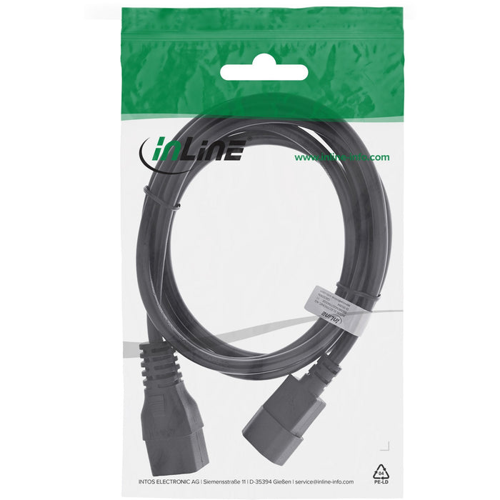 Adaptador De Corriente Inline, Iec-60320 C14 A C19, 3x1,5mm², Máx. 10a, Negro, 1m