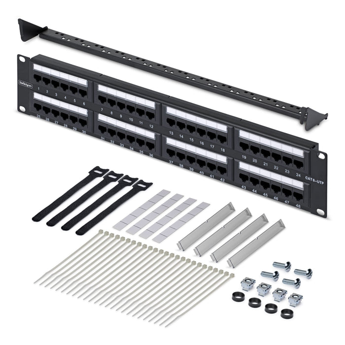 Panel De Parcheo 2u De 48 Puertos Cat6 Rj45 - Utp -Tipo 110