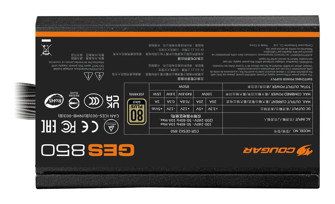 EAN 4710483779411 - COUGAR GES 750 unidad de fuente de alimentación 750 W 20+4 pin ATX ATX Negro imagen 4