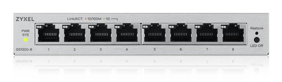 Zyxel Gs1200-8v3 8-Port Gigabit Web Smart Managed Switch