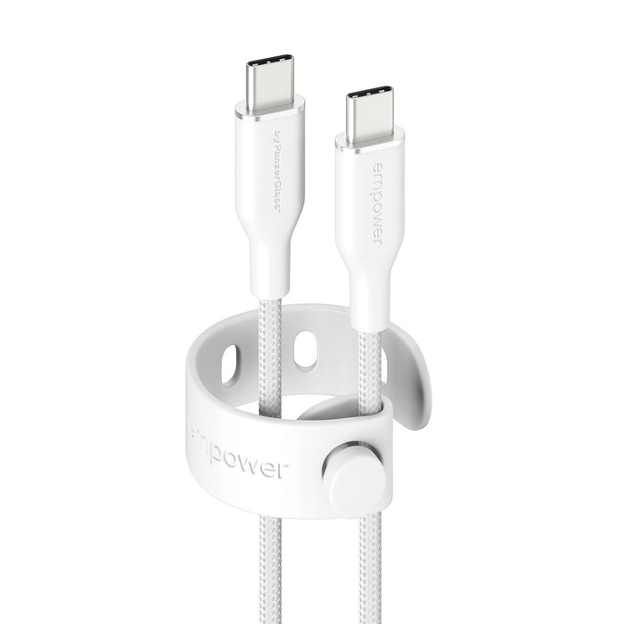 EAN 5715685027628 - PanzerGlass empower™ by ® Racing 60W USB-C to USB-C Cable | USB 2.0 | 1.2M | Silver White cable USB Blanc imagen 1