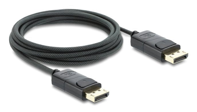 Delock Koaxiales Displayport Cable 8k 60 Hz Con Geflechtmantel 1 M