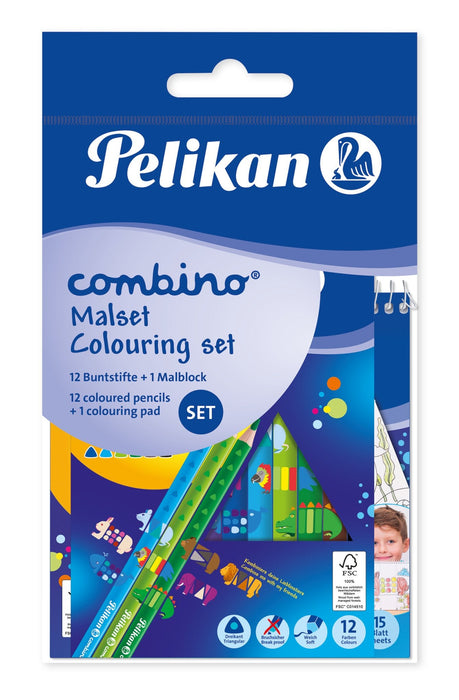 Pelikan Ausmal-Set Combino, Block + 12 Hntmifte