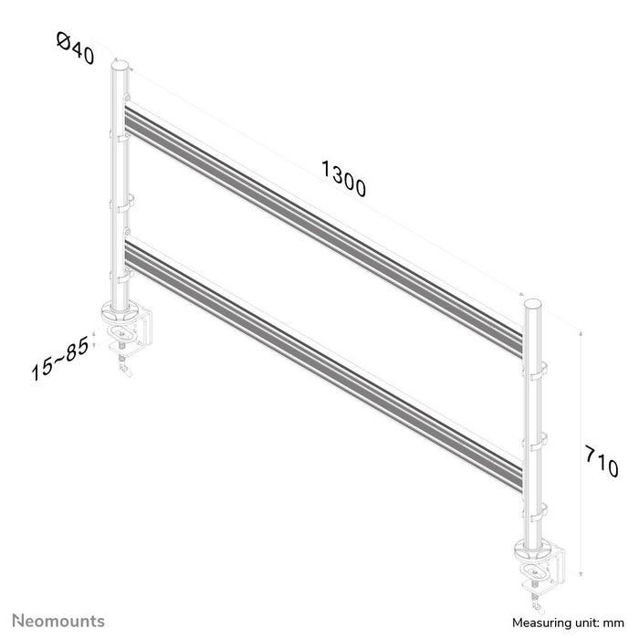 EAN 8717371442279 - Neomounts FPMA-DTB200 soporte para monitor 61 cm (24") Escritorio Plata imagen 3
